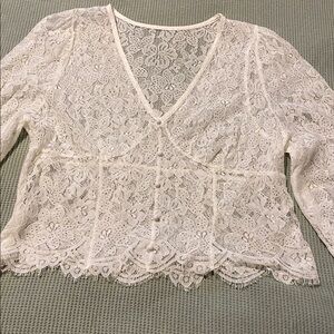 White Lace Top XL